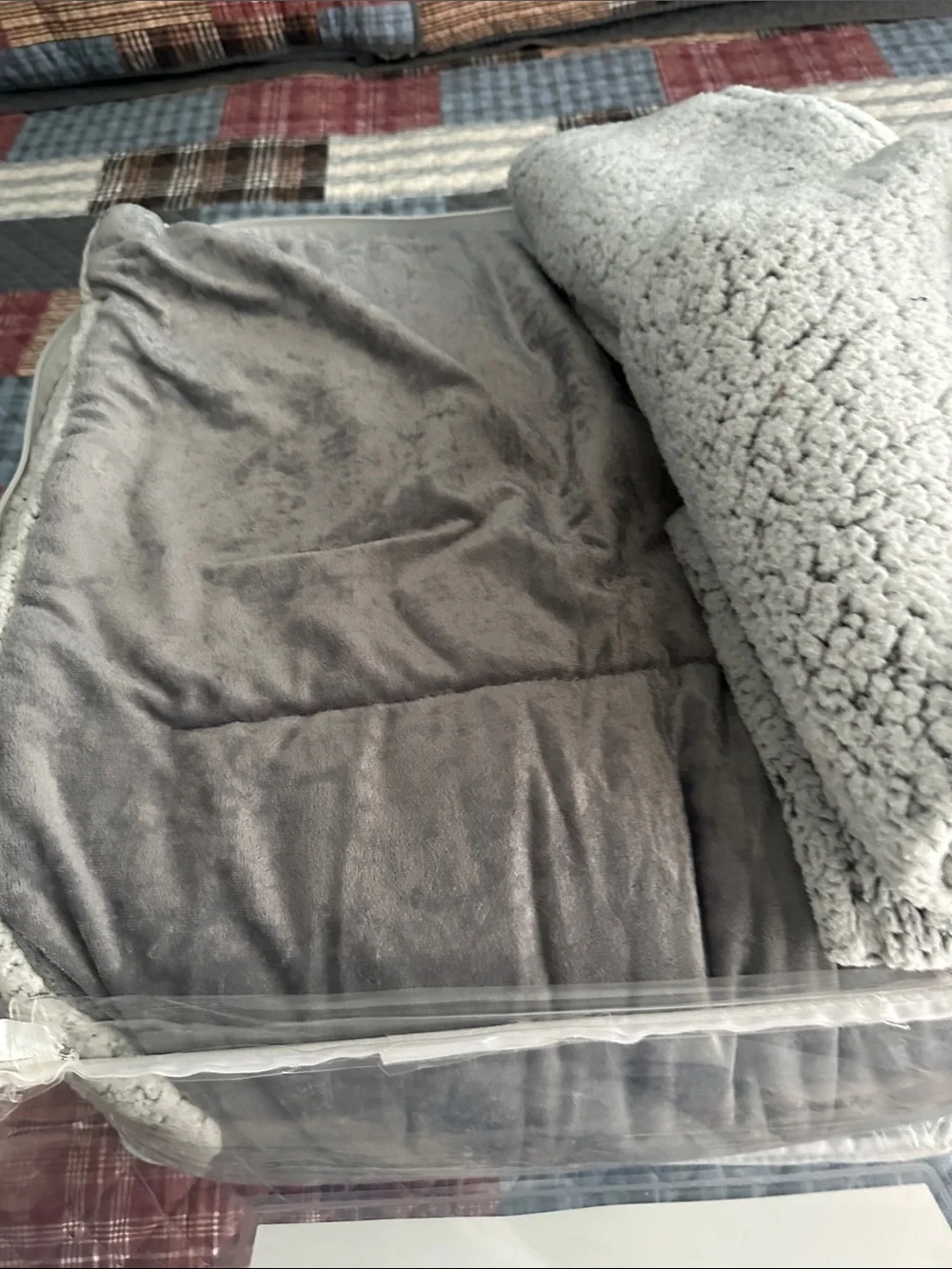 Koolaburra Neda Comforter Set in Light Gray Plush Finish
